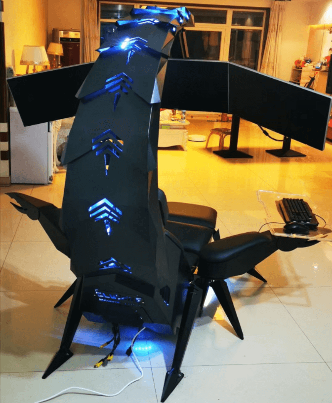 GHẾ CHƠI GAME GIẢ LẬP CLUVENS SCORPION tích hợp hệ thống led nổi bật